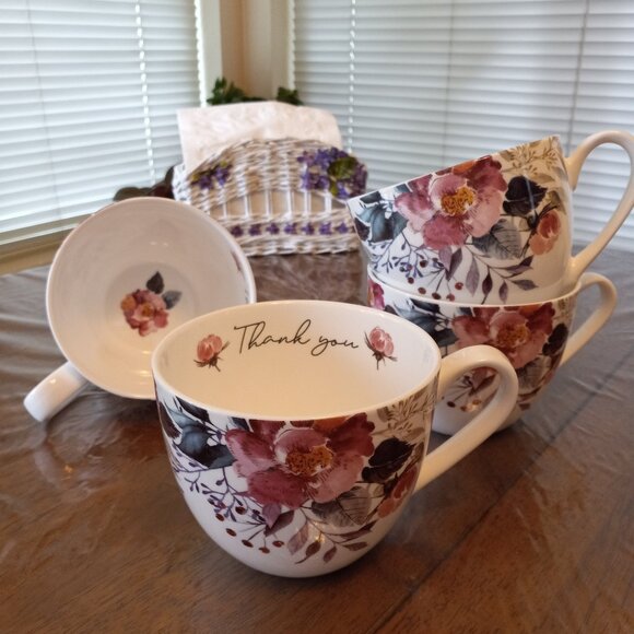 Set of 4 "Thank you" Harvest Green Studio Coffee/Tea Mug 20 oz - Picture 9 of 9